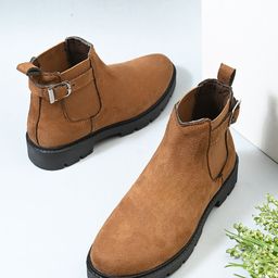 The Roadster Lifestyle Co Women Buckle Detail Regular Boots-picture-12