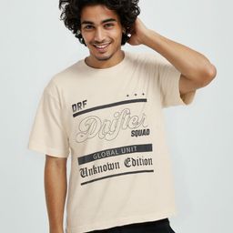 glitchez Typography Printed Drop-Shoulder Sleeves Relaxed Fit T-shirt-picture-41