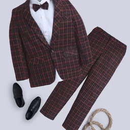 Jeetethnics Boys Checked 3-Piece Party Suit-picture-21
