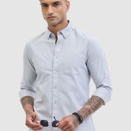 Snitch Men Smart Fit Button-Down Collar Solid Cotton Casual Shirt-image-85