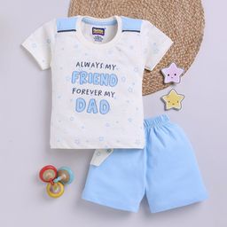 Nottie Planet Boys Printed Round Neck Pure Cotton T-shirt with Shorts-57