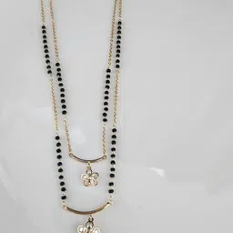Piu Jewels Gold-Plated Artificial Stones And Beads Mangalsutra-45