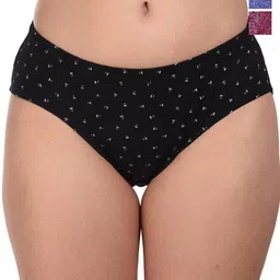 BODYMIST Pack Of 3 Printed Super Combed Cotton Mid-Rise Hipster Briefs INDIGO-4 S-picture-23