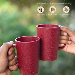 eha Red Solid Matte Mugs Set of Cups and Mugs image 4