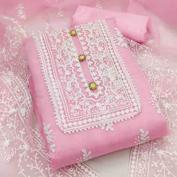KALINI Embroidered Organza Unstitched Dress Material-picture-58