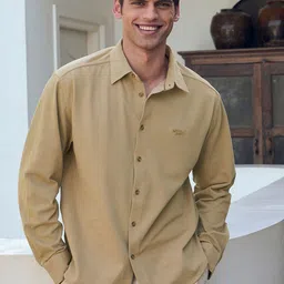 Andamen Men Special Yarn Cotton Lycra Relaxed Fit Shirt-image-28