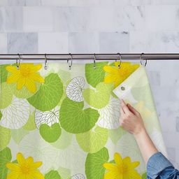 ArtzFolio Green & Yellow Printed Waterproof Shower Curtains-image-85
