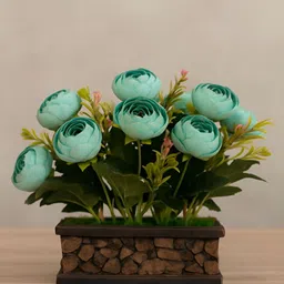 ARTSY Green & Brown Peony Artificial Flower With Pot image 3