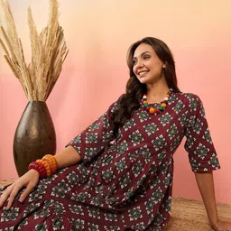 InWeave Floral Print Fit & Flare Midi Dress-picture-10