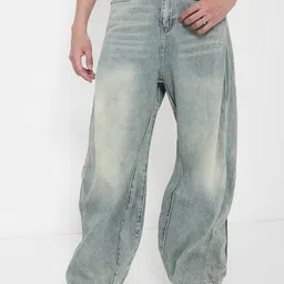 SHOWOFFFF Men Comfort Wide Leg Low-Rise Heavy Fade Acid Wash Jeans-picture-33