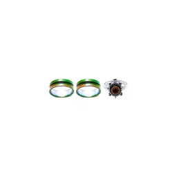 Dynamic Retail Global Set of 3 Rings for Men & Women, Multicolor-Red Alloy Ring ()-12