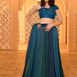 PURVAJA Embellished Sequinned Ready to Wear Lehenga & Unstitched Blouse With Dupatta-picture-42