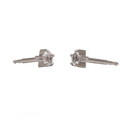 STUDEX Stainless Steel Silver Plated Crystal Studded Circular Shaped Studs image 3