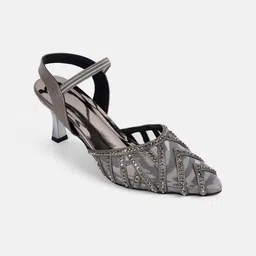 Mochi Printed Slim Heeled Pumps-35