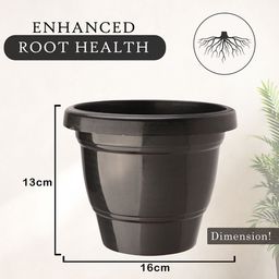Kuber Industries 8 Pcs Red & Black Lightweight Planters image 3