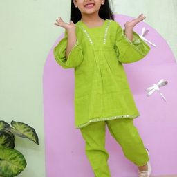 AATYA KIIDS Girls Solid Cotton Kurta with Salwar-image-94