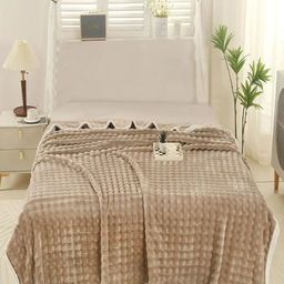 JC HOME Khaki Geometric AC Room 300 GSM Double Bed Blanket-image-15