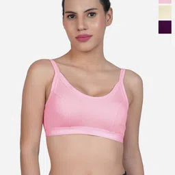 SHYAM SONS FLAIR Pack Of 3 Full Coverage Non Padded Workout Bra-picture-21