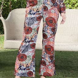 Sera Women Floral Printed Relaxed Straight Leg Joggers Trousers-image-51