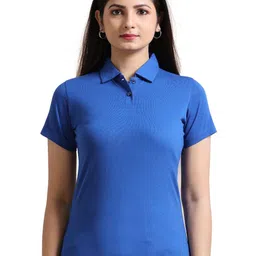 ECOLINE Clothing Women Bio Finish Solid Polo Collar Cotton T-shirt-image-23
