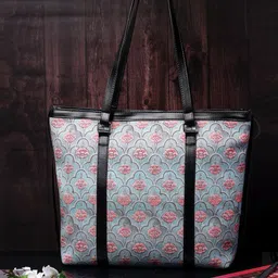 Anouk Floral Printed PU Shopper Tote Bag-image-46