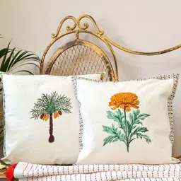 Crown of Poppies Multicoloured Set of 3 Square Cushion Covers & Throw Set-picture-16