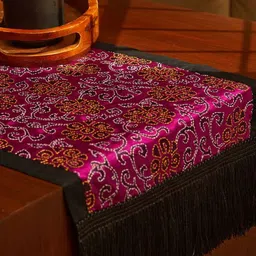 MAATIR DESIGNS Pink Printed Table Runner-11