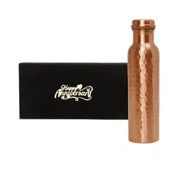 INTERNATIONAL GIFT Hammered Copper Water Bottle with Happy Anniversary Tag-image-31