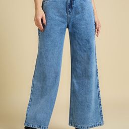 Rea-Lize Women Wide Leg High-Rise Light Fade Jeans-image-59