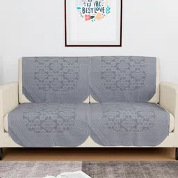 Aura Grey Cotton 4 Piece Sofa Cover-image-62