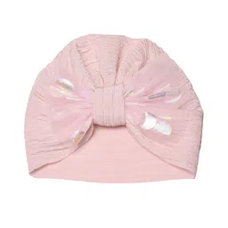 THE LITTLE LOOKERS Kids Soft Hosiery Turban Bow Knot Cap-image-96
