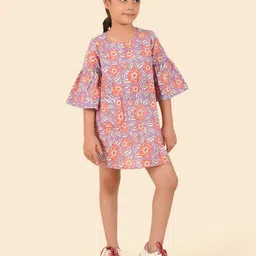 Fabindia Floral Printed Round Neck Flared Sleeves Mini A-Line Dress-picture-19