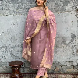 Siya Fashion Floral Embroidered Straight Kurta With Trousers & Dupatta-image-82