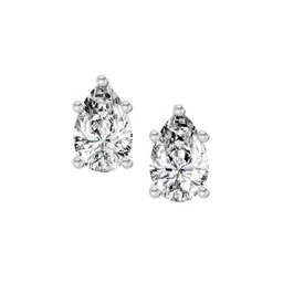 Sparkles Lab Grown Diamond 0.64 Carat Pear Stud Earrings 14K White Gold-image-51