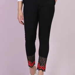 QIOA Women Solid Self Design Regular Fit Mid-Rise Flat-Front Regular Trousers-image-29