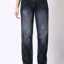 London Hills Women Comfort Relaxed Fit Mid-Rise Mildly Distressed Heavy Fade Jeans-image-16