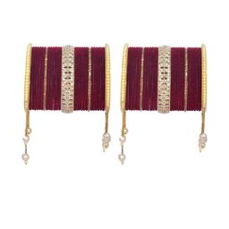 Ishika Maroon Alloy Bangles-image-19