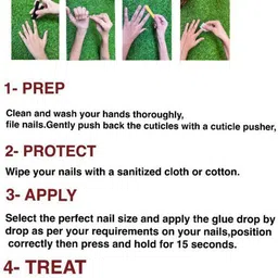 AMOK STORE Set Of 12 Reusable Artificial Nails With Mini Application Kit - Multicolor image 2