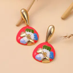 SOHI Gold-Plated Contemporary Drop Earrings-39