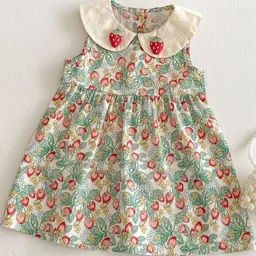 LULU & SKY Girls Floral Printed Peter Pan Collar A-Line Dress-image-69