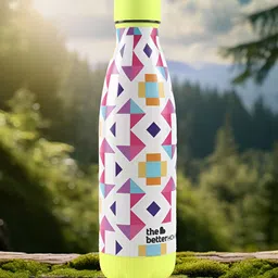 The Better Home Pink & White Printed Stainless Steel Flask 500 ml-4