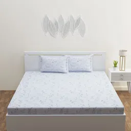 HAPPY HUES White & Black 180 TC King Bedsheet with 2 Pillow Covers-16