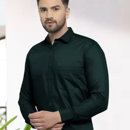Moda Rapido Men Standard Fit Spread Collar Solid Cotton Formal Shirt-image-92
