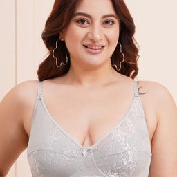 Amour Secret Non Padded Net Floral Design Full Coverage Bra-17