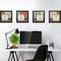 Chaka Chaundh Multicoloured Set of 4 Piece Wood Wall Photographs-image-29