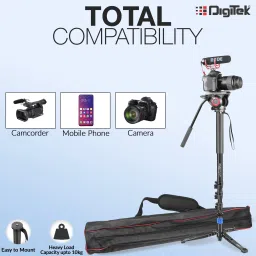 DIGITEK DPMP 172B Professional Monopod With Tripod Support Base | Ultra Portable & Heavy Duty Design | For DSLR & Video Cameras |Maximum Operating Height: 5.57 Feet| Maximum Load Upto: 10 kgs (Black) (DPMP 172B) Monopod image 4