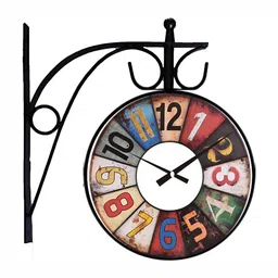 Nutts Black & Red Double Sided Analogue Vintage Wall Clock-14
