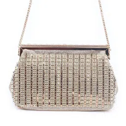 ODETTE Embellished Comprehensive With Stone And Mirror Envelope Clutch image 2