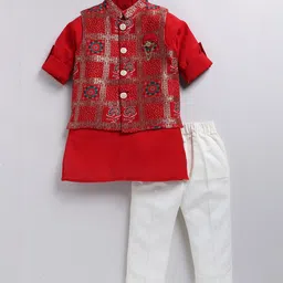 LITTLE COLLARS Boys Regular Kurta with Pyjamas-42