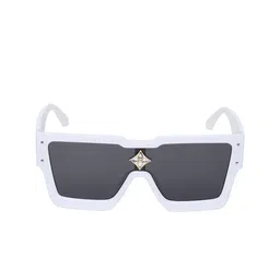 SCAGLIA Unisex Grey Lens & White Oversized Sunglasses with UV Protected Lens image 4